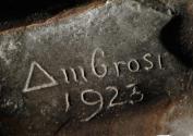 Gustinus Ambrosi, Handstudie, Detail: Bezeichnung, 1923, Bronze, 23,5 x 40 cm, Belvedere, Wien, ...
