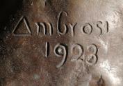 Gustinus Ambrosi, Armstudie, Detail: Bezeichnung, 1923, Bronze, H: 80 cm, Belvedere, Wien, Inv. ...