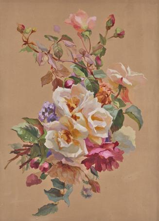 Leopold von Stoll, Rosen und Vergissmeinnicht, 1840/1850, Aquarell auf Papier, 46 × 33,2 cm, Be ...