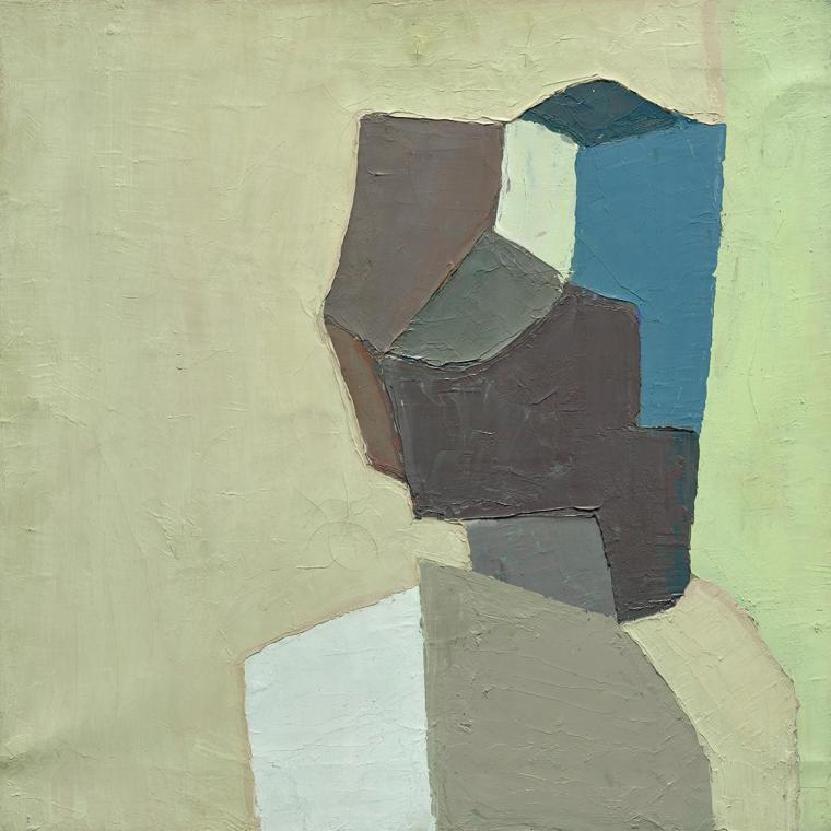 Maria Lassnig, Kopf, um 1954, Öl auf Leinwand, 46 × 46 cm, 1975 Artothek des Bundes, Dauerleihg ...