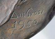 GGustinus Ambrosi, Karl Seitz, Detail: Bezeichnung, 1950, Bronze auf Serpentin-Postament, H: 61 ...