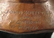 Gustinus Ambrosi, John Knittel, Detail: Bezeichnung, 1969, Bronze, H: 46 cm, Belvedere, Wien, I ...