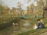 Tina Blau, Frühling im Prater, 1882, Öl auf Leinwand, 214 × 291 cm, Belvedere, Wien, Inv.-Nr. 2 ...