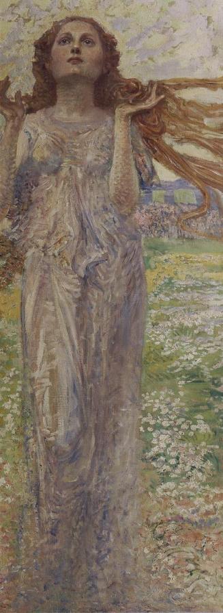 August Roth, Frühling, 1907, Öl auf Leinwand, 160 x 60 cm, Belvedere, Wien, Inv.-Nr. 806