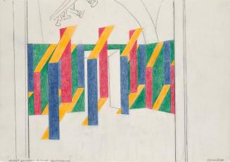 Roland Goeschl, Konkreter Entwurf Belvedere, 1997, Bleistift und Buntstift auf Seidenpapier, 29 ...