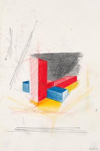 Roland Goeschl, Ohne Titel, 1974, Bleistift und Buntstift auf Papier, 31,2 × 20,8 cm, Belvedere ...