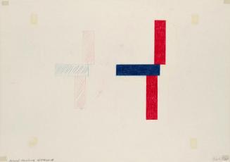 Roland Goeschl, Entwurf Hamburg Wettbewerb, 1975, Buntstift auf Papier, 29,6 × 42 cm, Belvedere ...