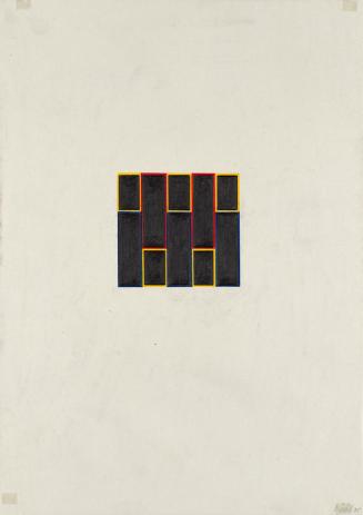 Roland Goeschl, Ohne Titel, 1975, Bleistift und Buntstift auf Papier, 42 × 29,7 cm, Belvedere,  ...