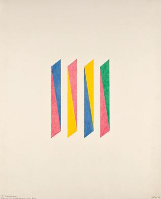 Roland Goeschl, Vier Farbenpaare, 1984, Bleistift und Buntstift auf Papier, 61,4 × 50 cm, Belve ...