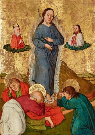 Niederösterreichischer Maler (?), Verklärung Christi, 4. Viertel 15. Jahrhundert, Malerei auf N ...