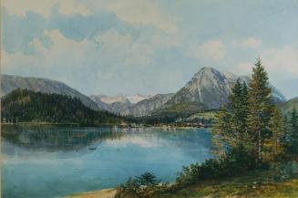 Thomas Ender, Der Altausseersee mit dem Dachstein, um 1840, Aquarell auf Papier, 33 x 49 cm, Be ...