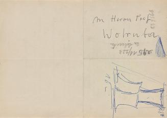 Fritz Wotruba, Skizze eines Torsos, 1970, Blauer Kugelschreiber auf Papier, Blattmaße: 29,8 × 2 ...