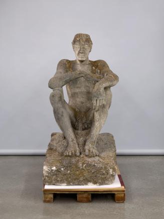 Fritz Wotruba, Großer Hockender, 1929–1931, Kalksandstein, 149,5 × 76,5 × 128 cm, 745 kg, Belve ...