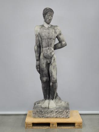 Fritz Wotruba, Grosse dunkle Figur, 1933, Hartsandstein, schwarz bemalt, 243 × 82,5 × 55,5 cm,  ...