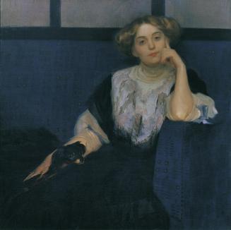 Otto Friedrich, Elsa Galafrés, 1908, Öl auf Leinwand, 100 x 100 cm, Belvedere, Wien, Inv.-Nr. 8 ...