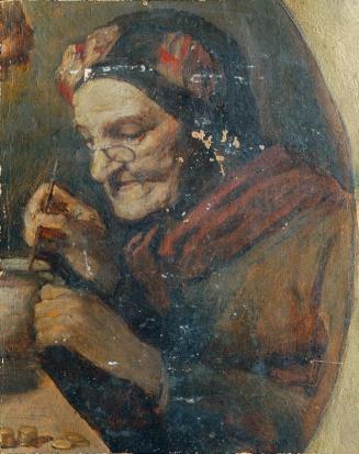 Emil Pirchan, Die Mütter des Künstlers, um 1900/1910, Öl auf Karton, 22 x 16,5 cm, Belvedere, W ...