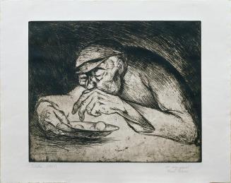 Veno Pilon, Hunger, 1921, Radierung, Plattenmaße: 33 x 40 cm, Belvedere, Wien, Inv.-Nr. 8316