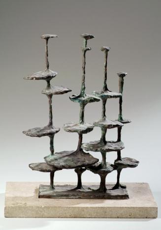 Alfons Loner, Gruppe, 1959, Bronze, Steinsockel, 38 cm, Artothek des Bundes, Dauerleihgabe im B ...