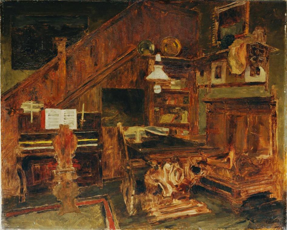 Carl Schuch, Atelier des Künstlers in Venedig, 1877, Öl auf Leinwand, 118 x 146 cm, Belvedere,  ...