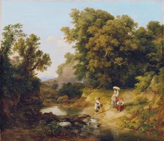 Károly Markó der Ältere, Ideale Landschaft (Italienische Landschaft), 1837, Öl auf Leinwand, 36 ...