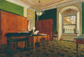 Johann Stephan Decker, Kaiser Franz I. in seinem Arbeitszimmer, nach 1821, Öl auf Leinwand, 109 ...