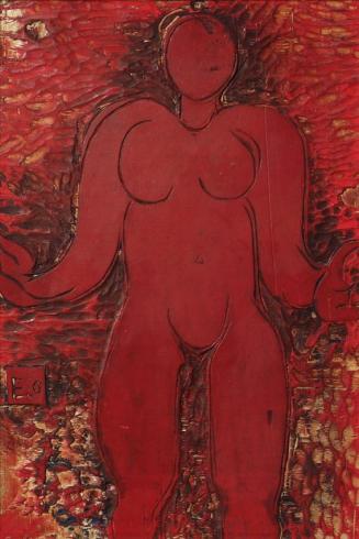 Otto Eder, Weibliche Figur, 1955/1975, Sperrholz, 75 x 51 cm, Belvedere, Wien, Inv.-Nr. 8818