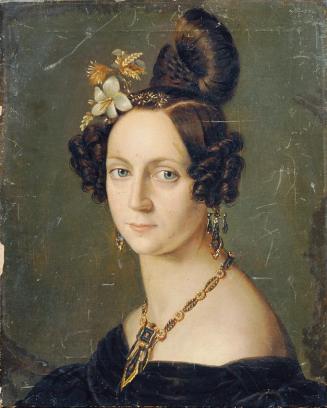 Unbekannter Künstler, Elisabeth Josefine Rizzi-Petke, um 1830, Öl auf Leinwand, 38,5 × 31 cm, B ...