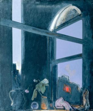 Franz Lerch, Atelierfenster, Öl auf Leinwand, 102 x 86,5 cm, Belvedere, Wien, Inv.-Nr. 7188