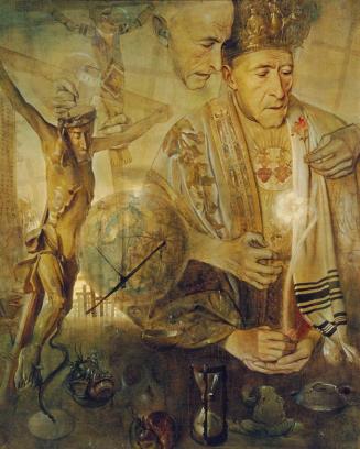 Franz Xaver Wolf, Vision, undatiert, Öl auf Hartfaserplatte, 49 x 40 cm, Belvedere, Wien, Inv.- ...