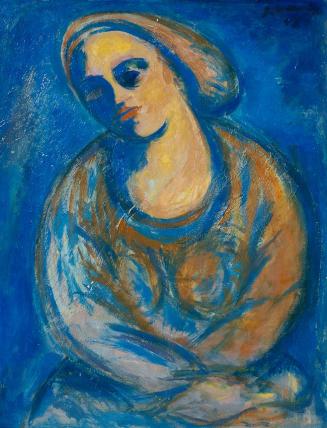 Paul Otto Haug, Sitzende Frau, 1943, Öl auf Karton, 92,5 x 72 cm, Belvedere, Wien, Inv.-Nr. 494 ...