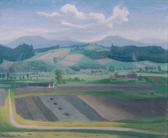 Fritz Silberbauer, Landschaft, um 1940, Öl auf Leinwand, 63 × 75 cm, Eigentum der Artothek des  ...