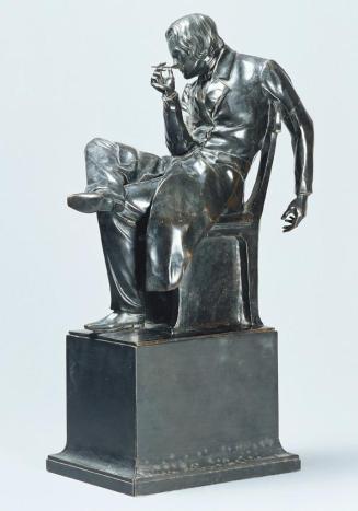 Philipp Theodor von Gosen, Heinrich Heine, 1902, Bronze, schwärzlich patiniert, H: 43 cm, Belve ...