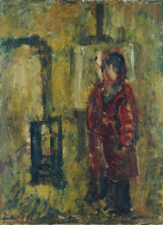 Georg Eisler, Der rote Schlafrock, 1957, Öl auf Leinwand, 75 x 55 cm, Belvedere, Wien, Inv.-Nr. ...