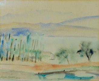 Sergius Pauser, Landschaft mit See, 1927, Aquarell auf Papier, 33,5 x 41 cm, Belvedere, Wien, I ...