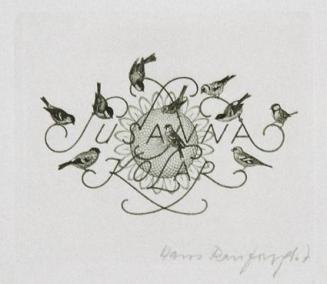 Hans Ranzoni, Exlibris Susanna Kolar, 1985, Kupferstich, 6,6 × 7,8 cm, Belvedere, Wien, Inv.-Nr ...