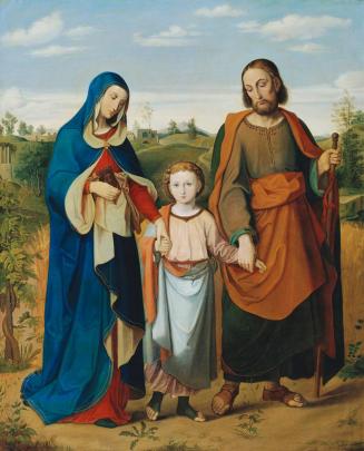 Eduard Ritter von Engerth, Die heilige Familie auf dem Heimweg vom Tempel, um 1855, Öl auf Lein ...