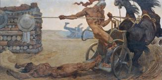 Alexander Rothaug, Achilles, um 1930, Öltempera auf Leinwand, 195 x 390 cm, Belvedere, Wien, In ...