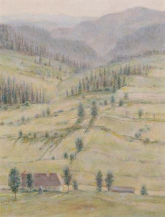 Heinrich Petri, Steirische Landschaft, undatiert, Öl auf Holz, 46 × 34,7 cm, Belvedere, Wien, I ...