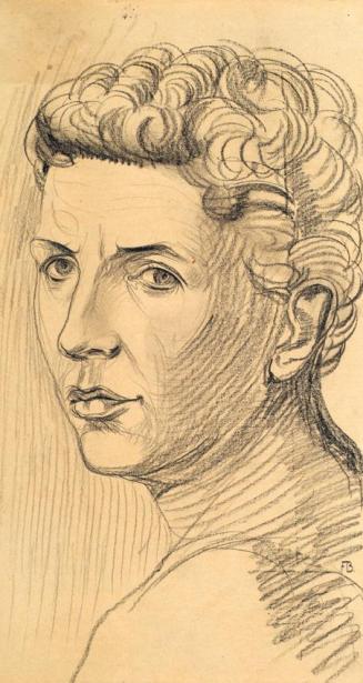 Franz Barwig d. Ä., Kopf einer jungen Frau, um 1925, Kohle auf Papier, 45 x 24,5 cm, Belvedere, ...