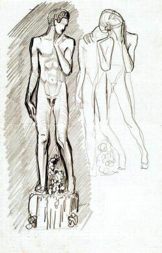 Franz Barwig d. Ä., Jüngling, um 1913, Bleistift auf Papier, 22 x 14 cm, Belvedere, Wien, Inv.- ...