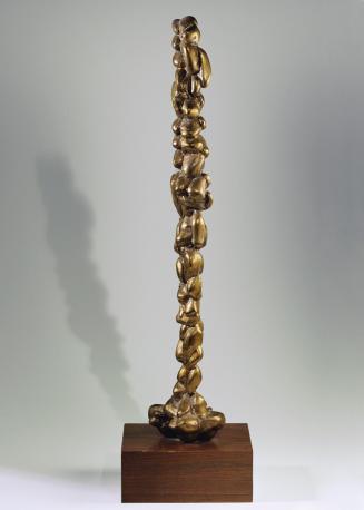 Roland Goeschl, Stehende, stark gedreht, um 1960, Bronze auf Holz, 60 cm, Artothek des Bundes,  ...