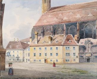 Friedrich Leibold, Die Minoritenkirche in Wien, 1852, Aquarell auf Papier, 22,4 × 27,6 cm, Belv ...