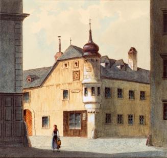 Franz Sager, Das Alte Haus am Neubau in Wien, Feder, Aquarell und Deckweiß auf Papier, 15 × 15, ...