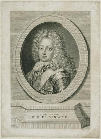 François Voyez, Der französische General Louis Joseph Duc de Vendôme, undatiert, Kupferstich au ...