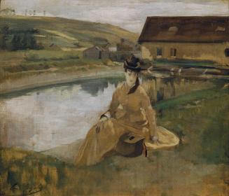 Eva Gonzalès, Am Wasser, um 1880, Öl auf Leinwand, 30,9 x 35,7 cm, Belvedere, Wien, Inv.-Nr. 11 ...