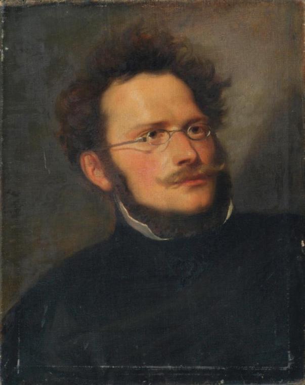 Joseph Hasslwander, Der Maler Heinrich Schwemminger, Öl auf Leinwand, 50,5 x 40 cm, Belvedere,  ...
