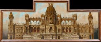 Hans Makart, Entwurf für einen Palast: Fassade, 1883, Öl, Tusche auf Leinwand, 117,5 × 400 cm,  ...