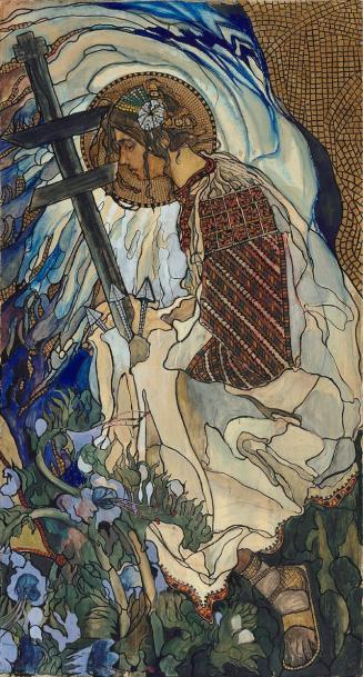 Kazimierz Sichulski, Die Huzulische Madonna, 1909, Tempera und Pastell auf Papier, auf Leinwand ...