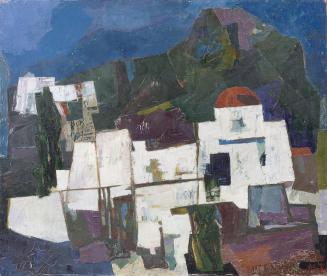 Oskar Matulla, Griechische Landschaft, 1963, Öl auf Hartfaserplatte, 73 x 87 cm, Belvedere, Wie ...