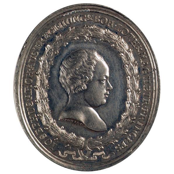 D. Becker, Geburt des späteren Kaisers Joseph II. am 13. März 1741, Avers, 1742, Zinn, H. Hocho ...